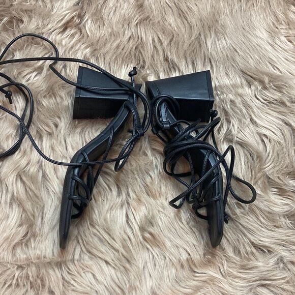 DREAM PAIRS Lace Up Wrap Strappy Block High Heel Square Open Toe Chunky Sandal - Picture 5 of 12